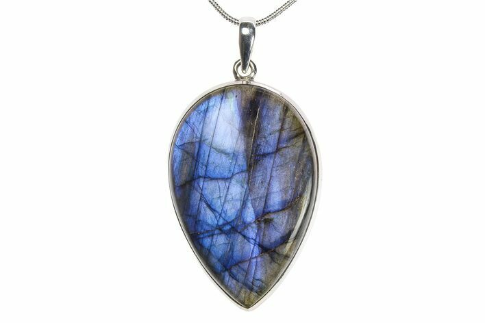 Brilliant Blue Labradorite Pendant (Necklace) - Sterling Silver #382463